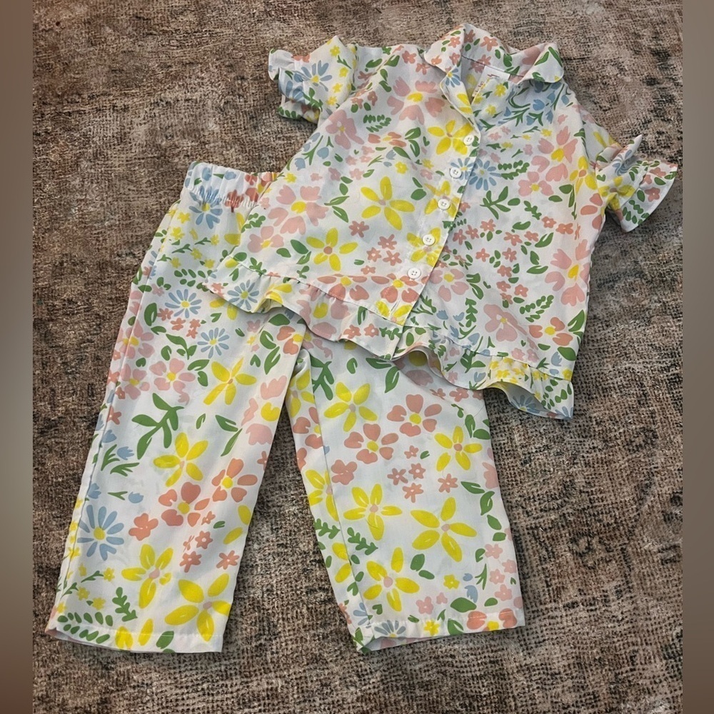 Target 18 Month Floral Pajamas Set EUC